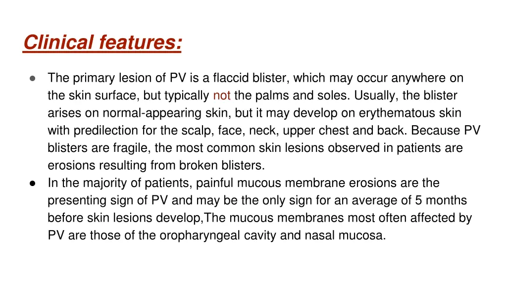 clinical features