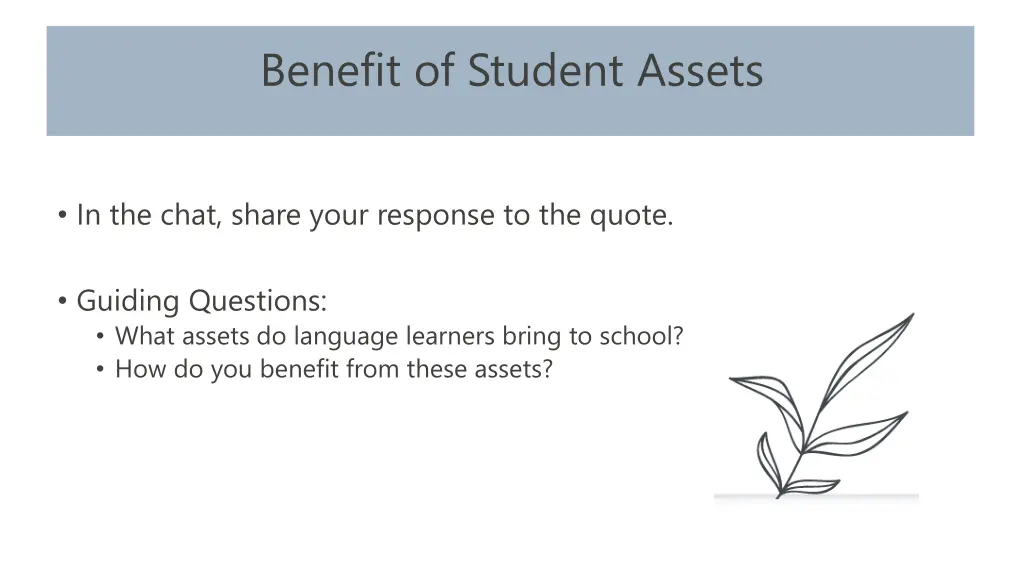 benefit of student assets