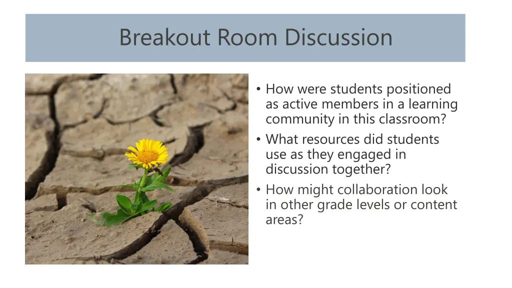 breakout room discussion 1