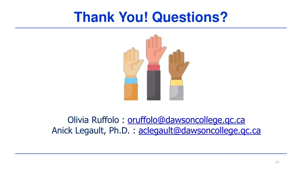 thank you questions