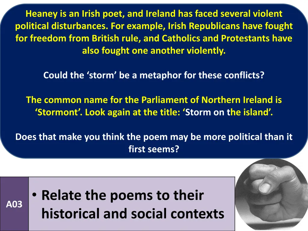 heaney is an irish poet and ireland has faced