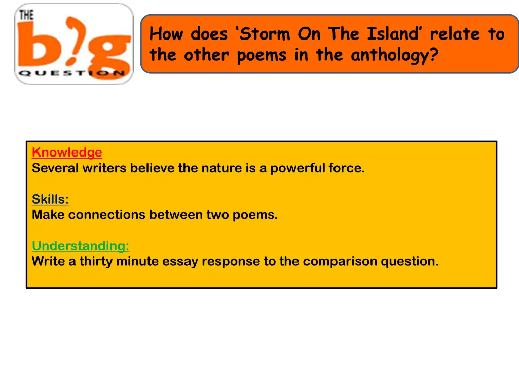 how does storm on the island relate to the other