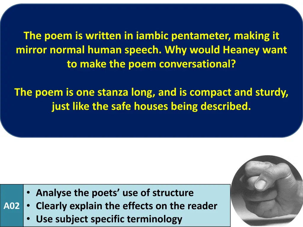 the poem is written in iambic pentameter making