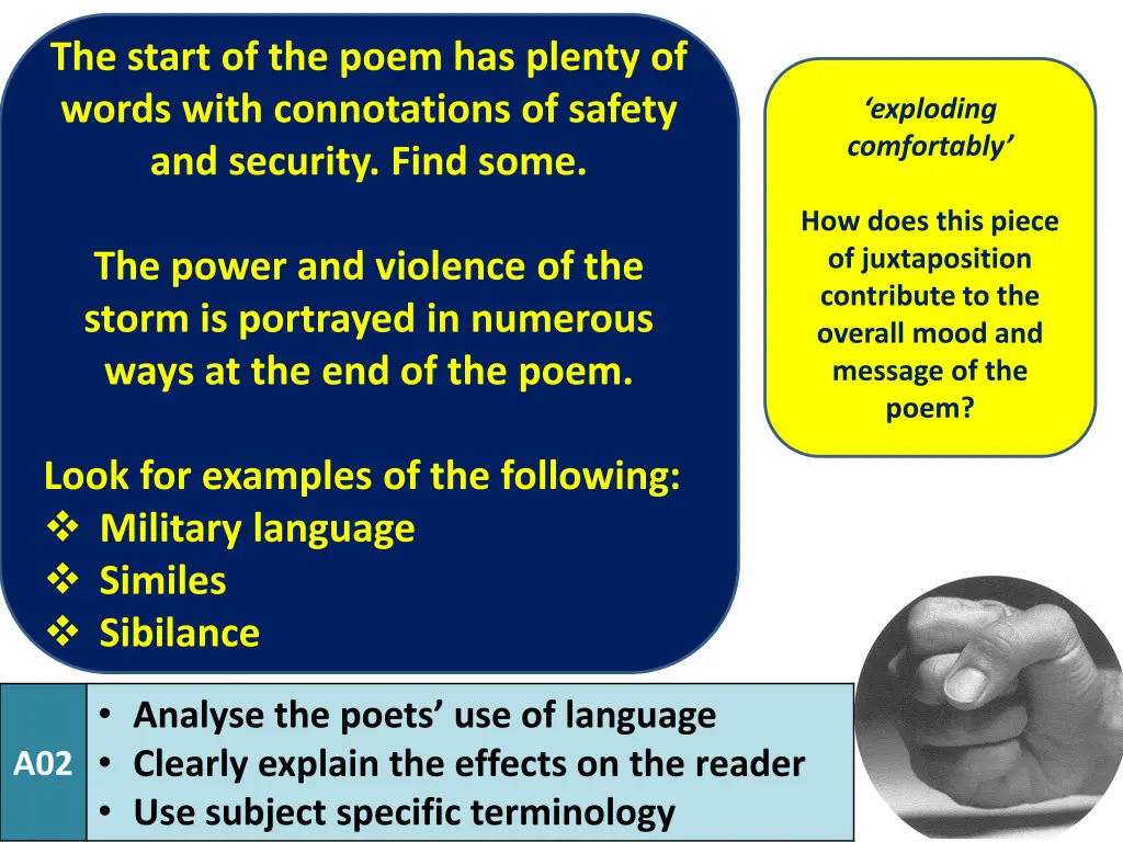 the start of the poem has plenty of words with