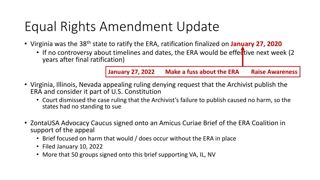 equal rights amendment update