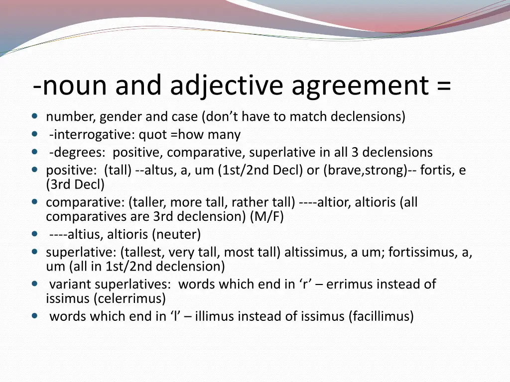 noun and adjective agreement number gender