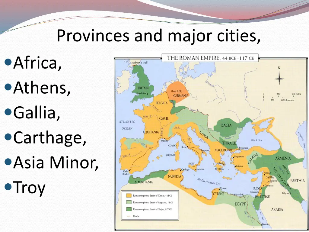 provinces and major cities africa athens gallia