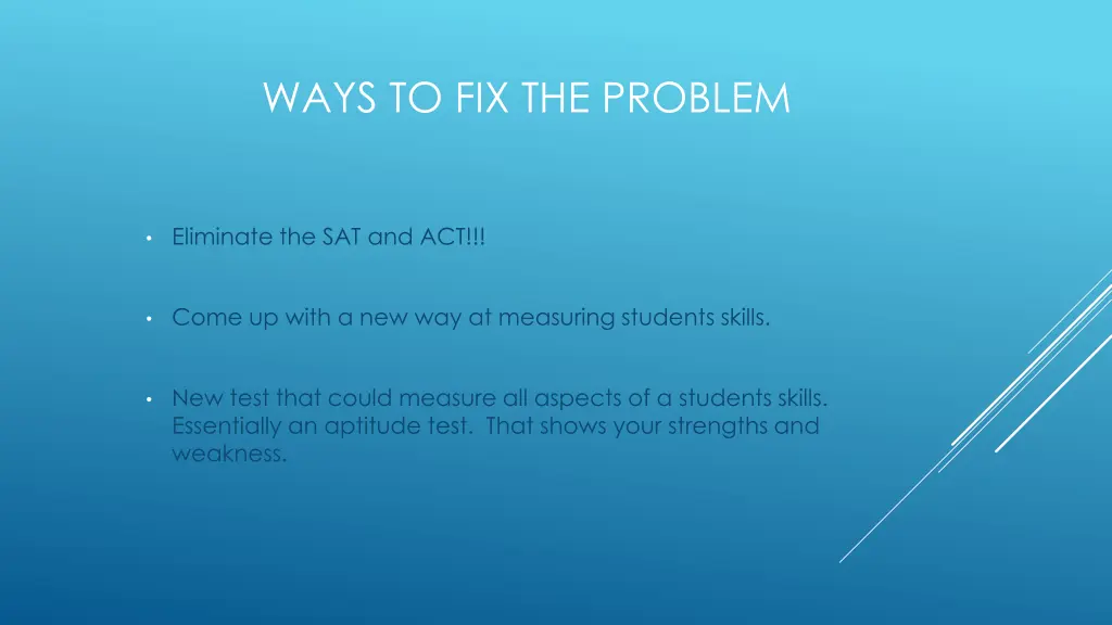 ways to fix the problem