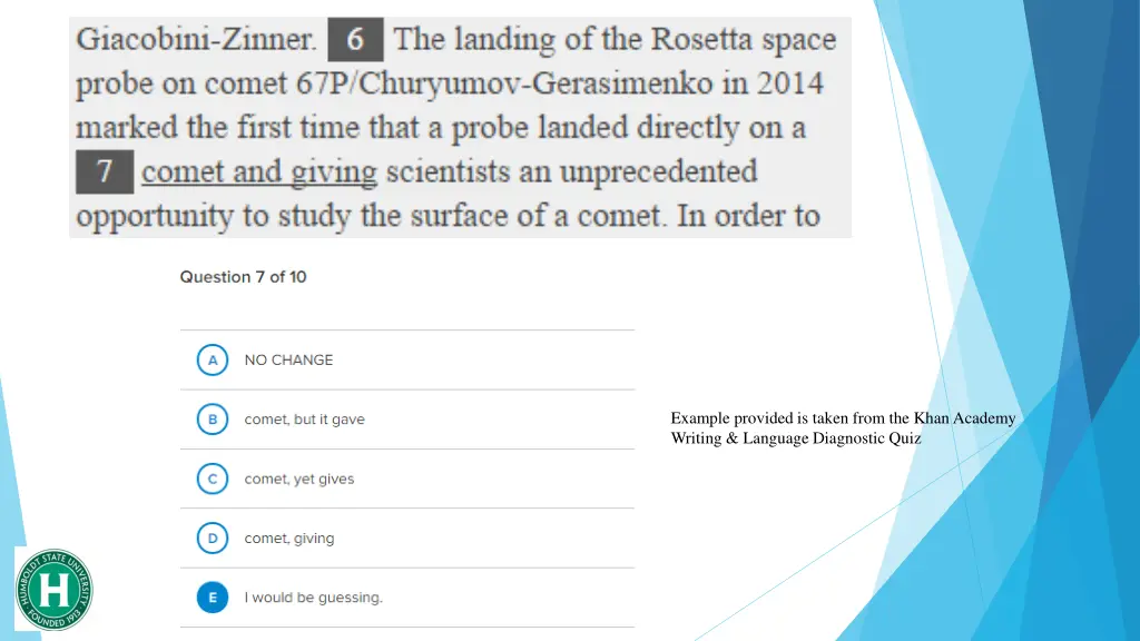 example provided is taken from the khan academy 2