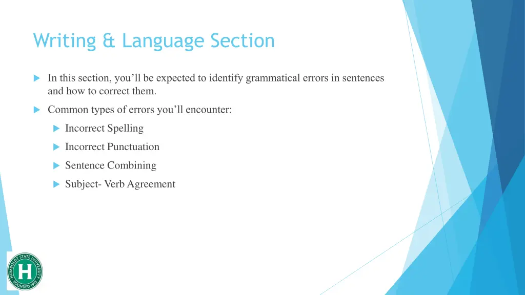 writing language section