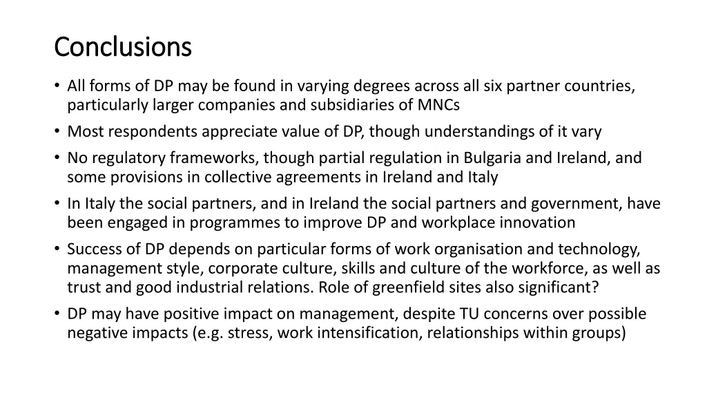 conclusions conclusions