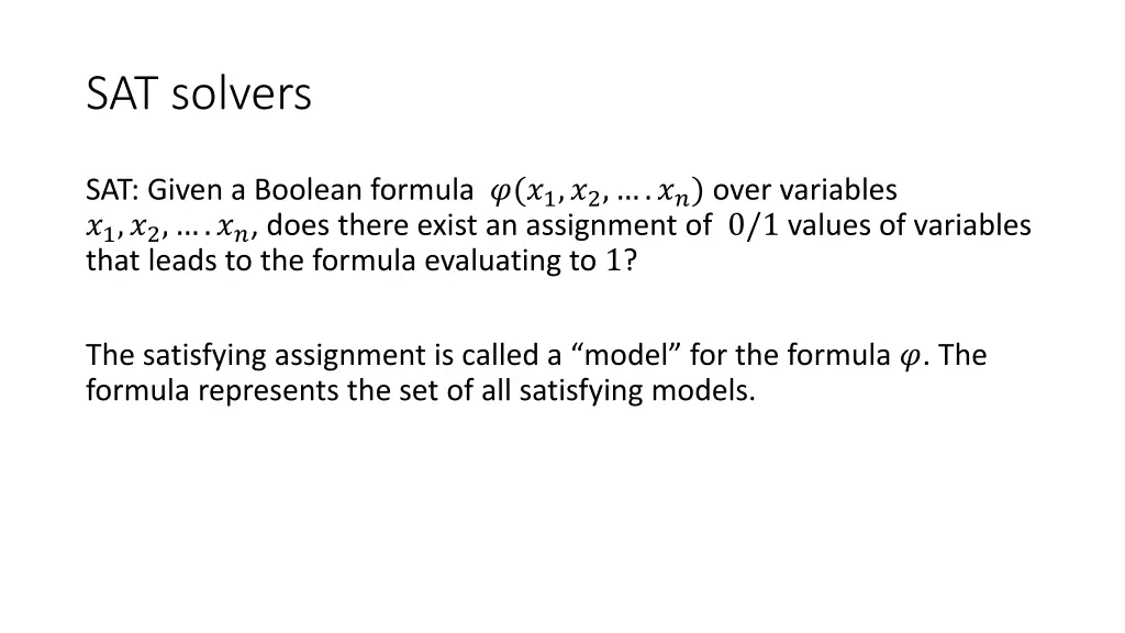 sat solvers 1