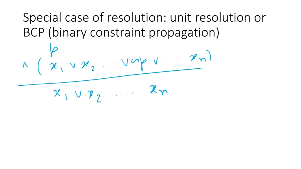 special case of resolution unit resolution