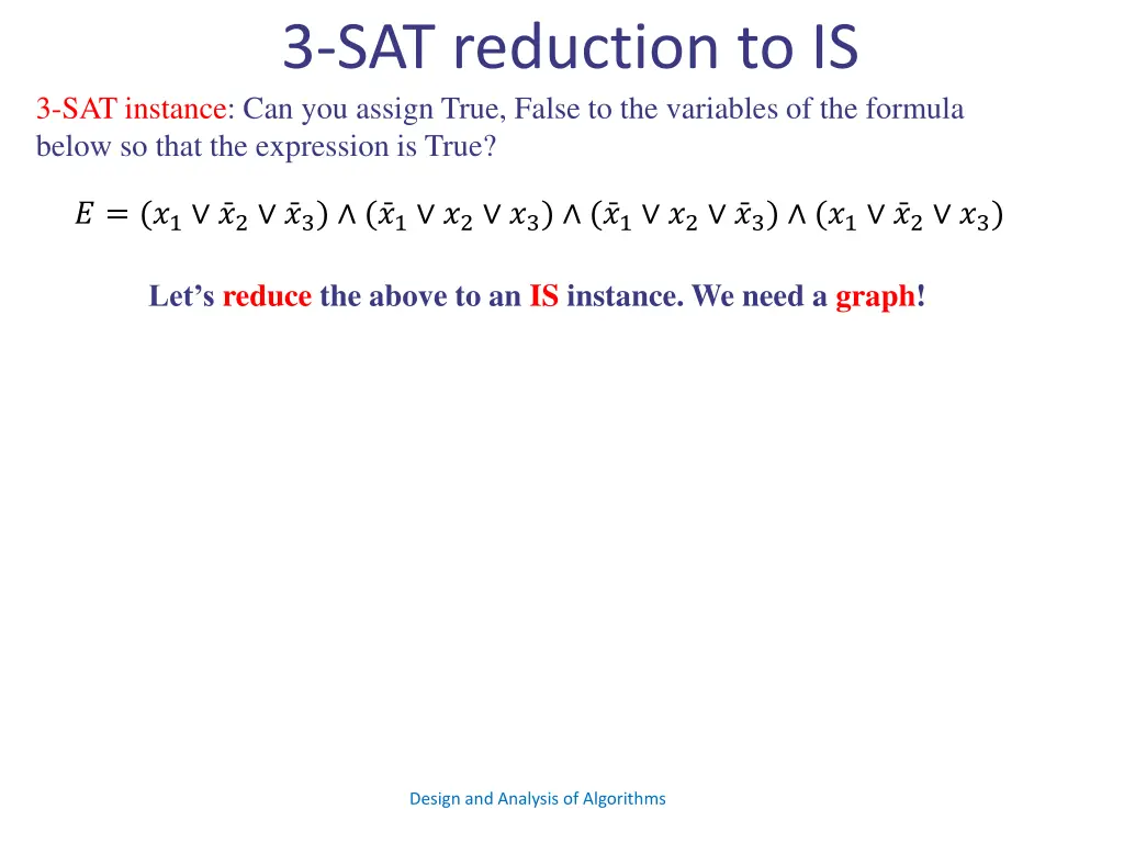 3 sat reduction to is 3 sat instance