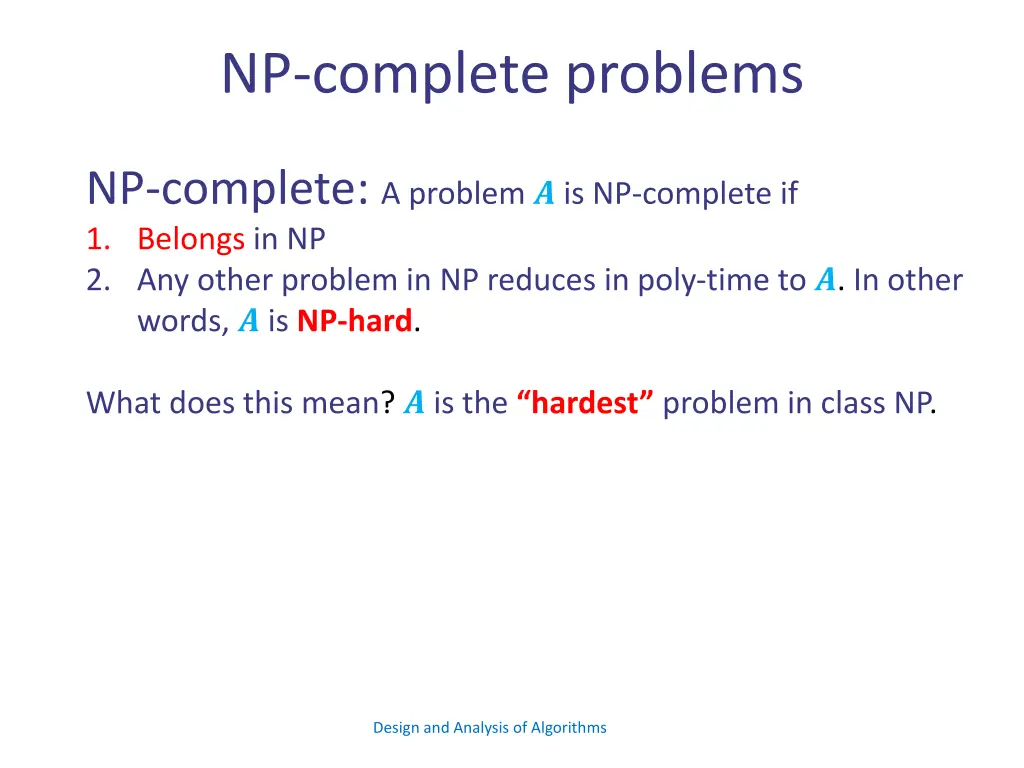 np complete problems