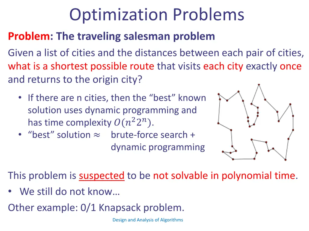 optimization problems problem the traveling