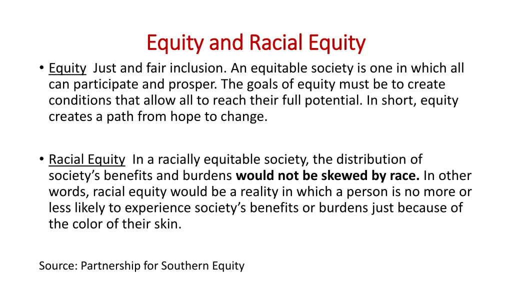 equity and racial equity equity and racial equity