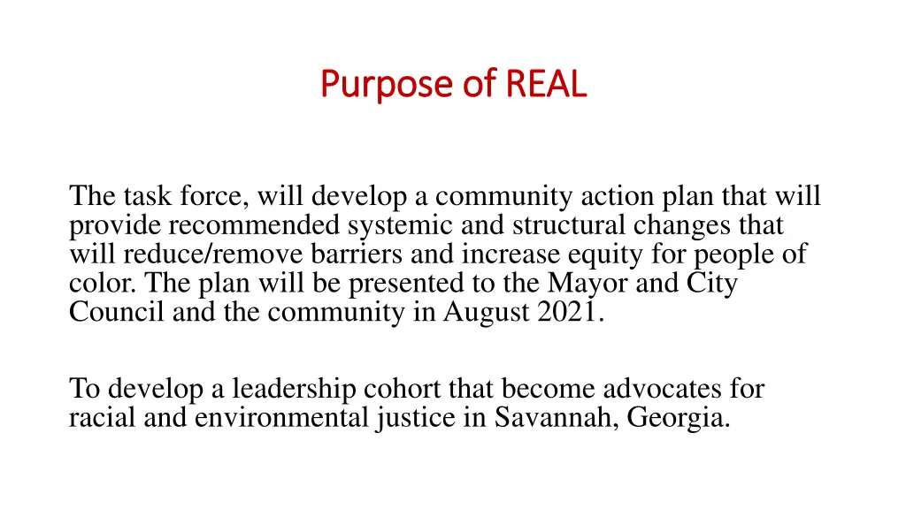 purpose of real purpose of real 2