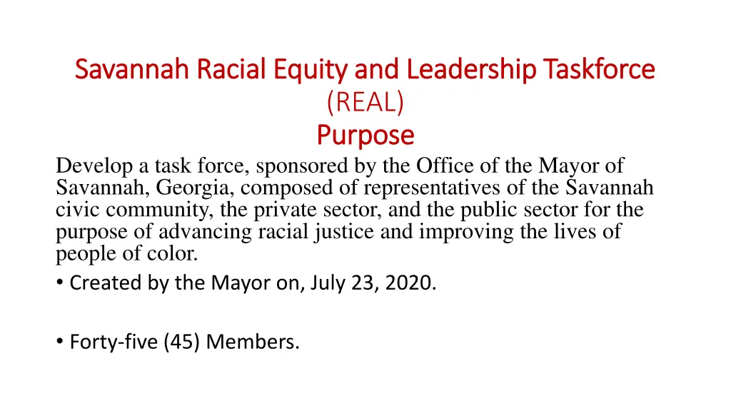 savannah racial equity and leadership taskforce