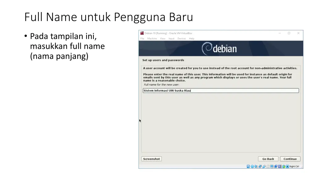 full name untuk pengguna baru