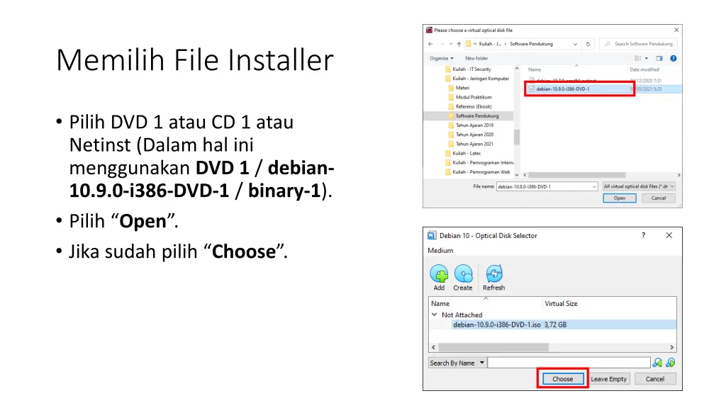 memilih file installer 1