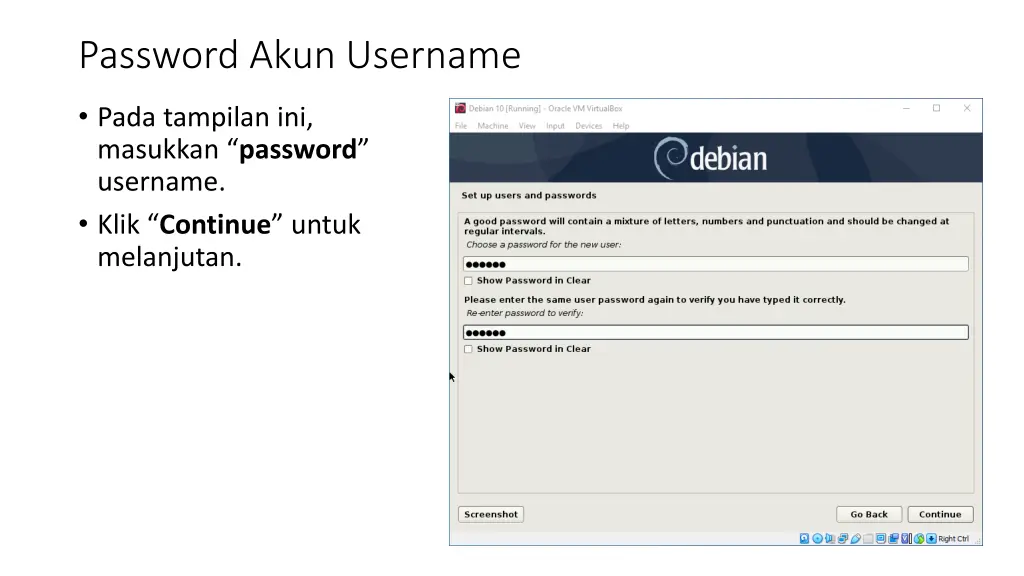 password akun username