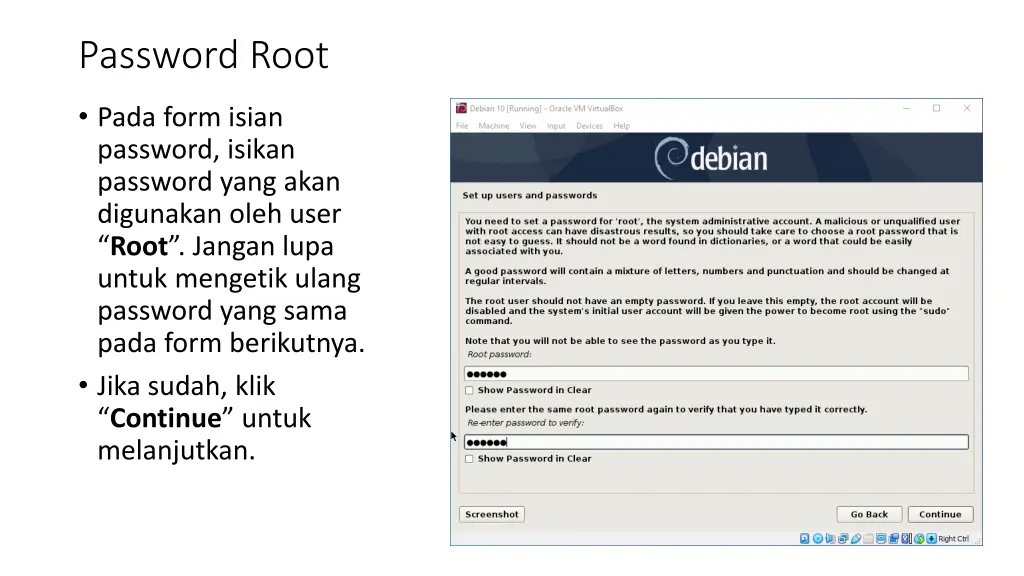 password root