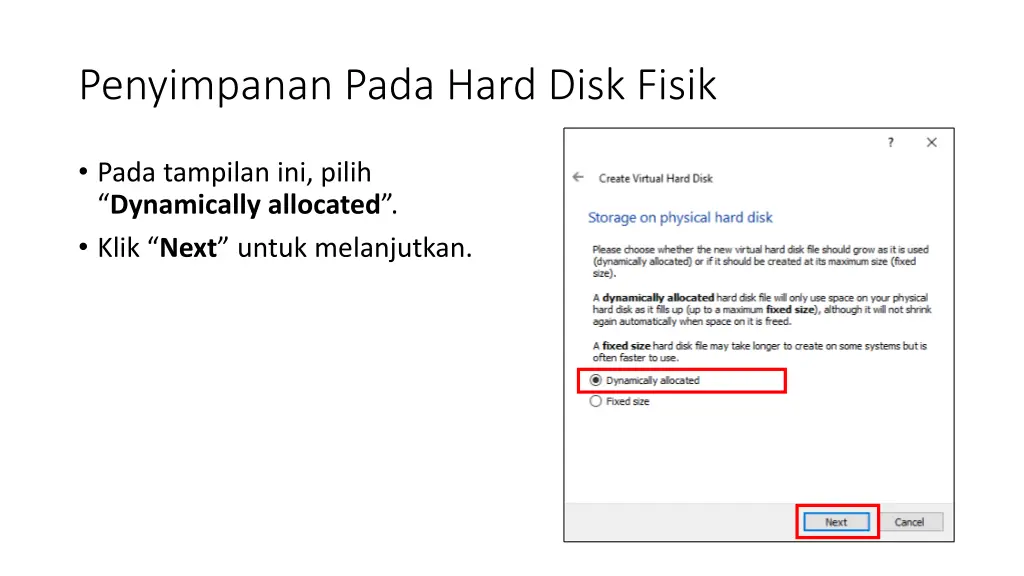 penyimpanan pada hard disk fisik