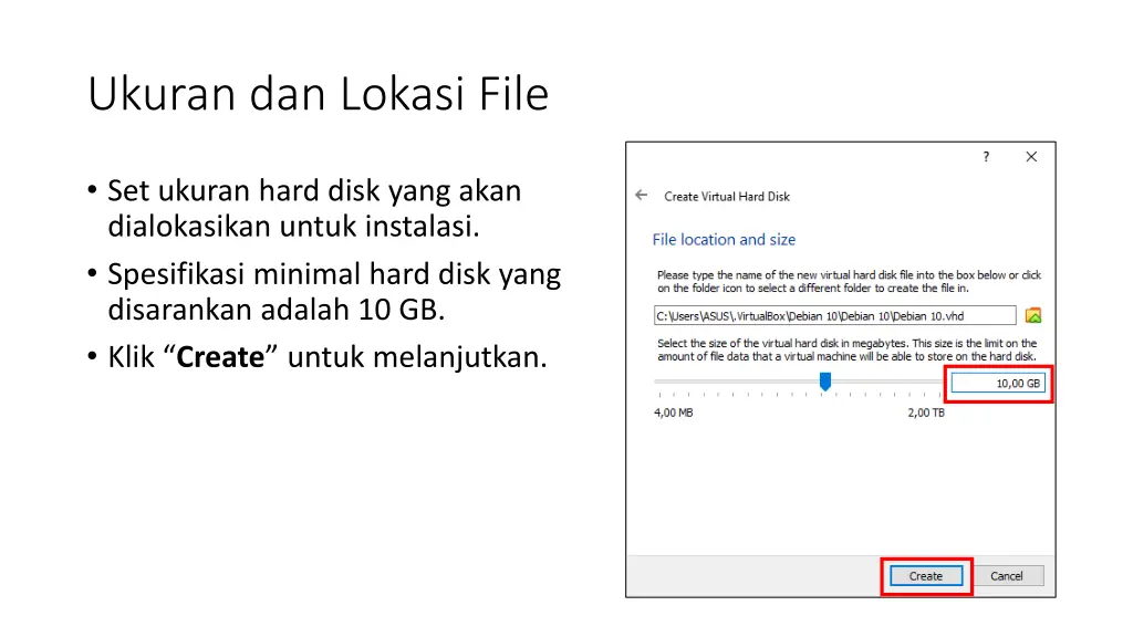 ukuran dan lokasi file