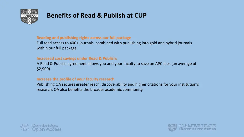 benefits of read publish at cup