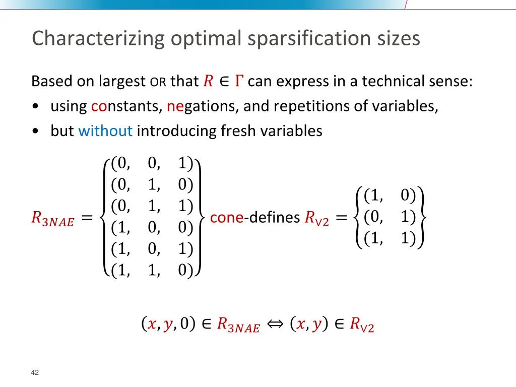 characterizing optimal sparsification sizes