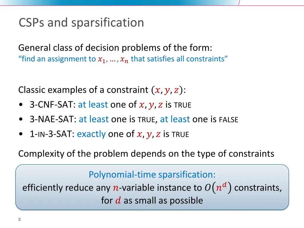 csps and sparsification