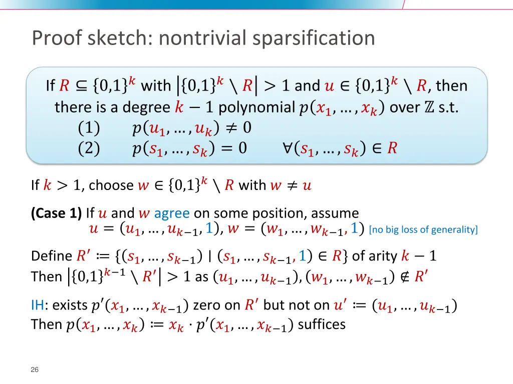 proof sketch nontrivial sparsification 1