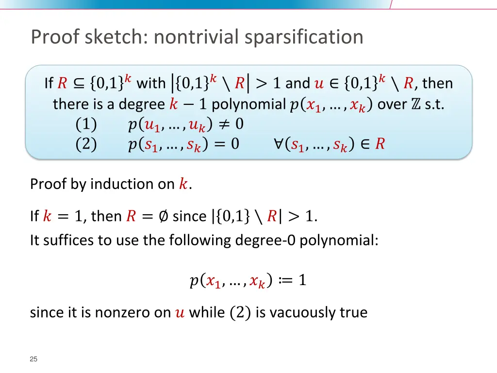 proof sketch nontrivial sparsification