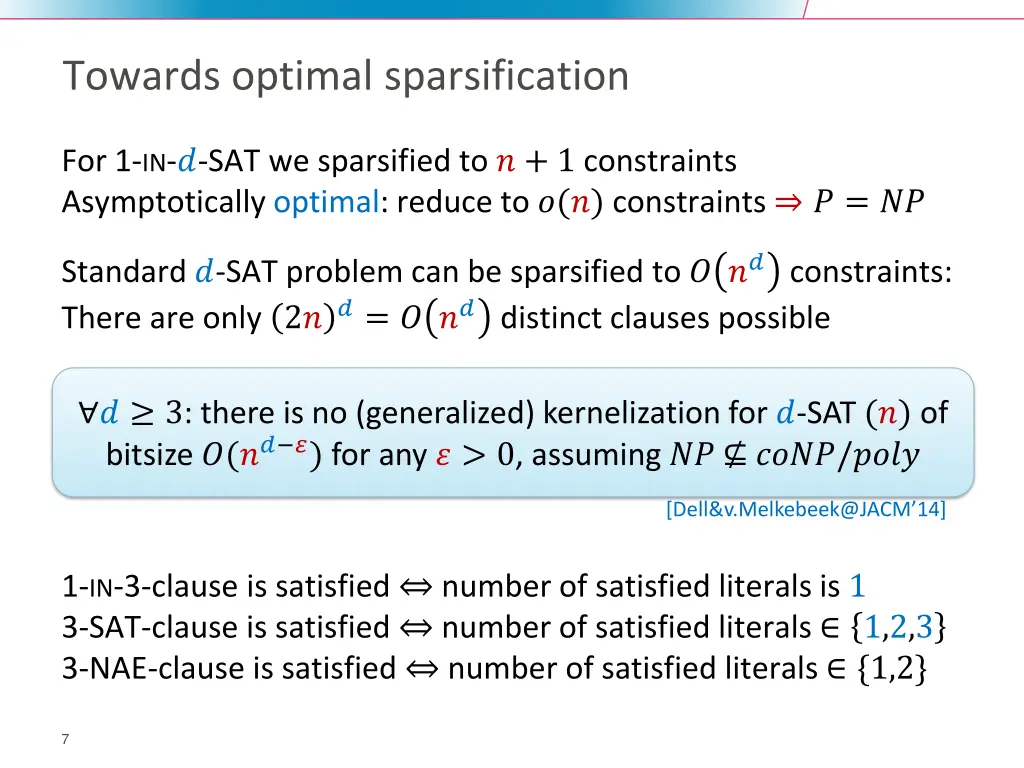 towards optimal sparsification