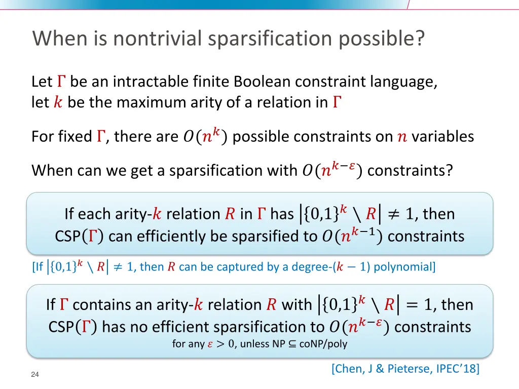 when is nontrivial sparsification possible