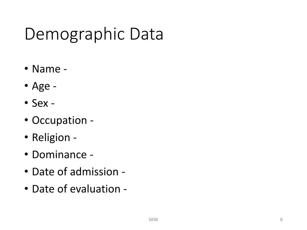 demographic data