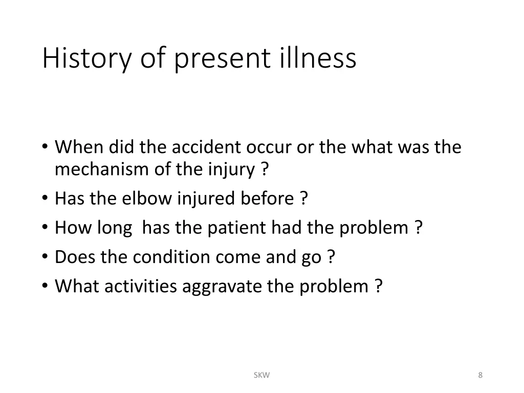 history of present illness