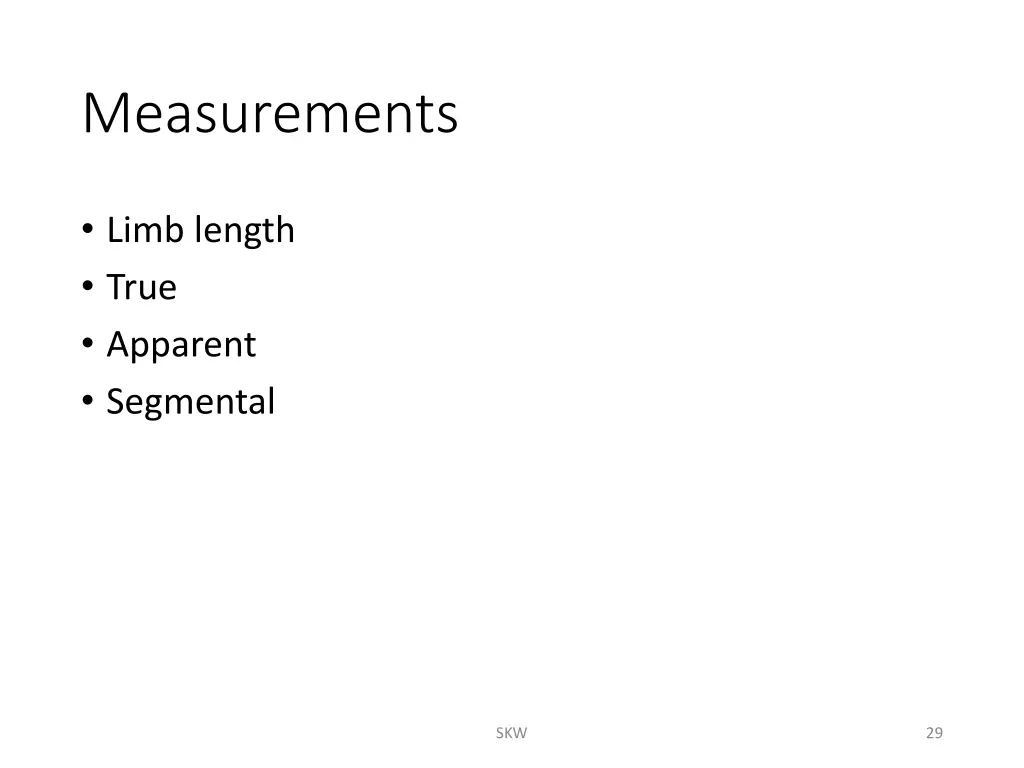 measurements
