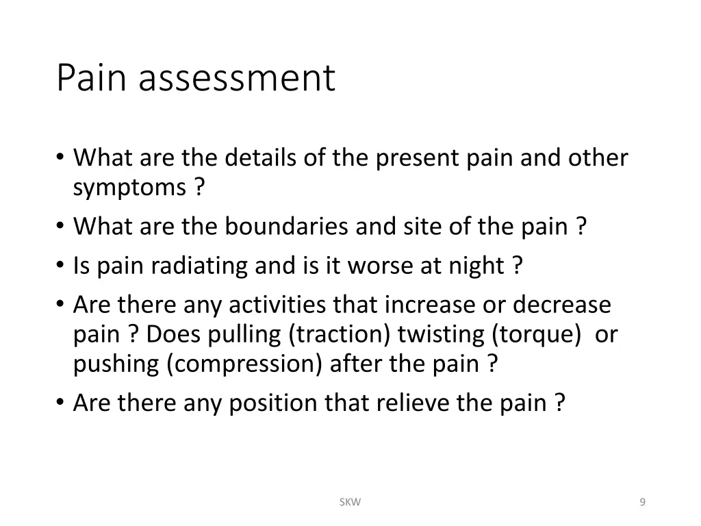 pain assessment