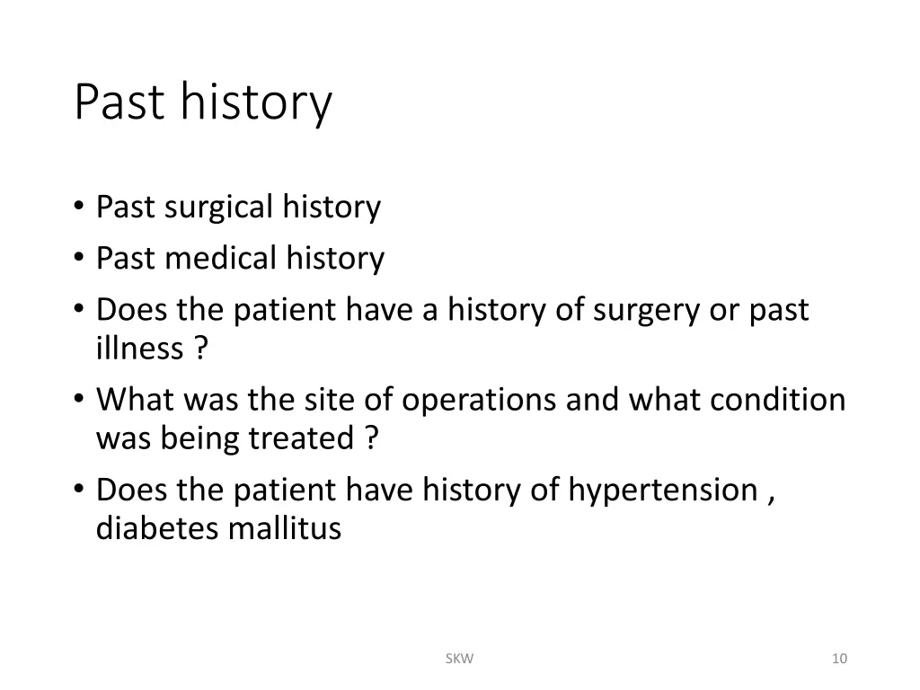 past history