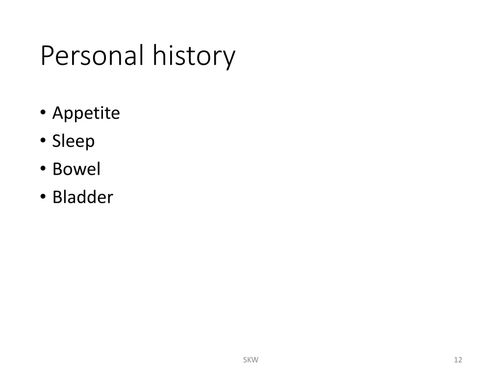 personal history
