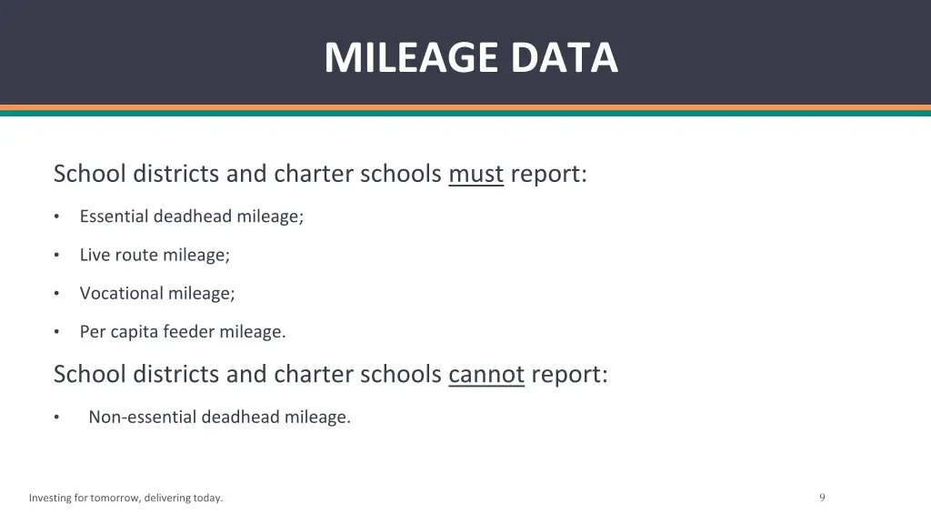 mileage data 1