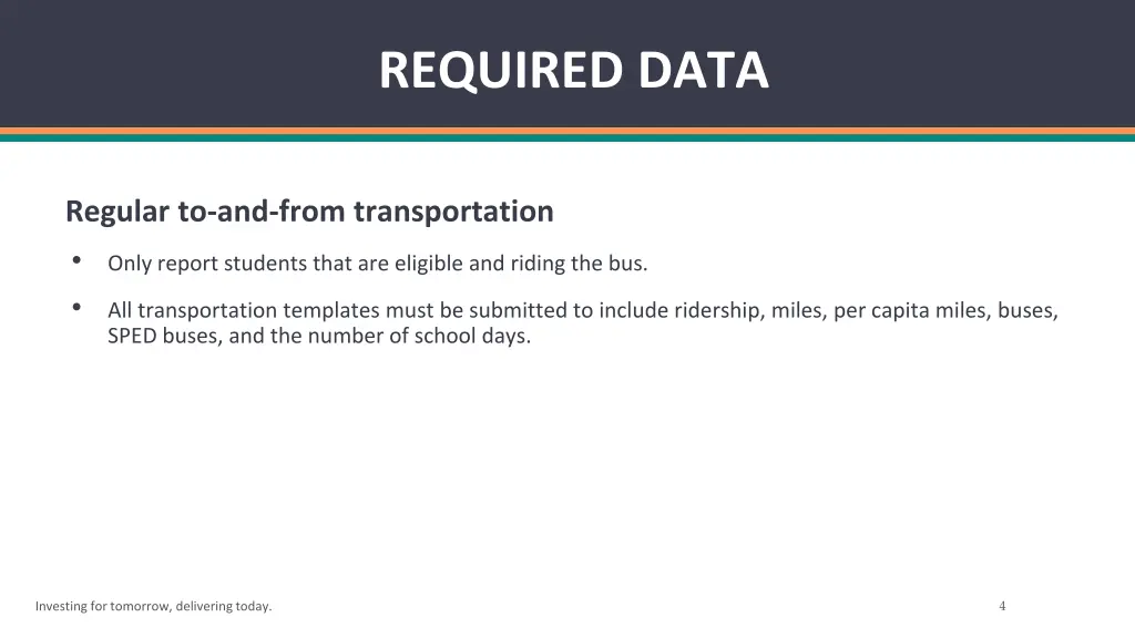 required data