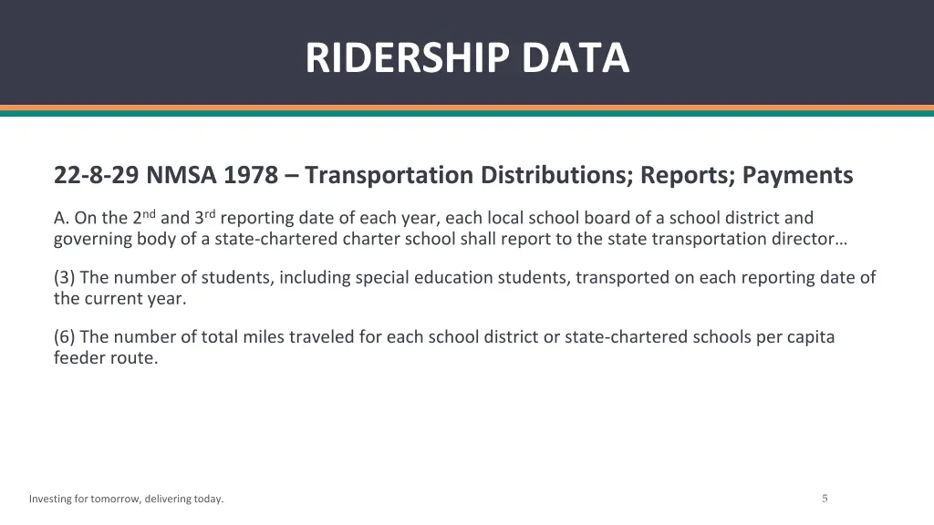 ridership data