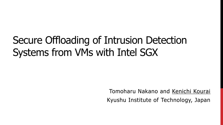 secure offloading of intrusion detection systems