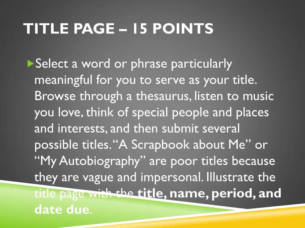 title page 15 points