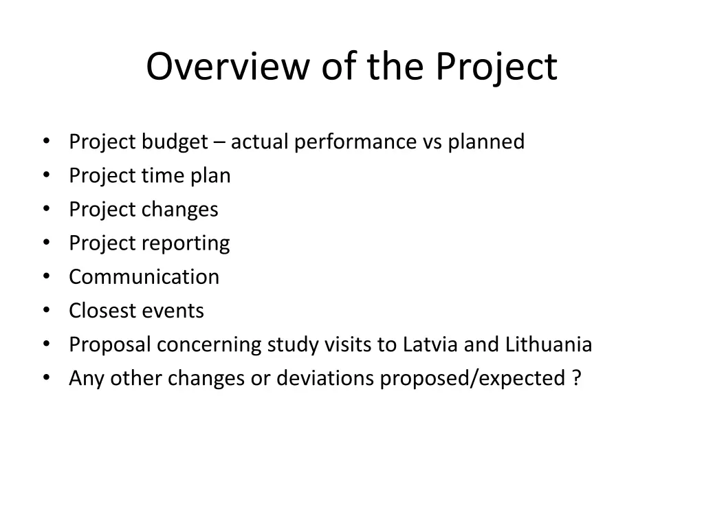 overview of the project