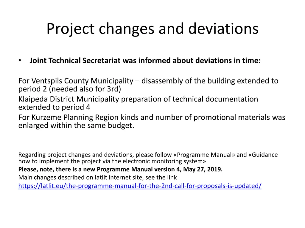 project changes and deviations 1