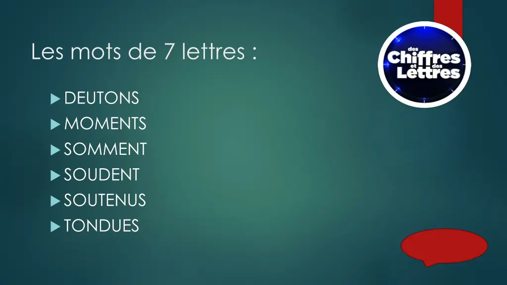 les mots de 7 lettres